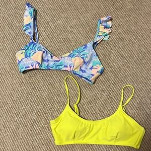 Two Walmart swimsuit tops size medium